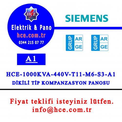 HCE-1000KVA-440V-T11-M6-S3-A1 Dikili tip modüler pano HCE-1000KVA-440V-T11-M6-S3-A1 Dikili tip modüler pano