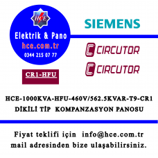 HCE-1000KVA-HFU-460V/562.5KVAR-T9-CR1 DİKİLİ TİP MODÜLER KOMPANZASYON PANOSU