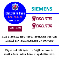 HCE-3150KVA-HFU-460V/1800KVAR-T18-CR1 DİKİLİ TİP MODÜLER KOMPANZASYON PANOSU