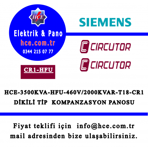 HCE-3500KVA-HFU-460V/2000KVAR-T18-CR1 DİKİLİ TİP MODÜLER KOMPANZASYON PANOSU