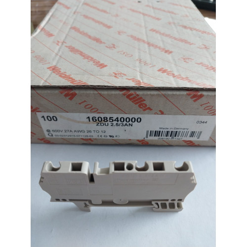 Weidmüller Z Serisi 2.5 mm Yaylı 1 giriş 2 çıkış gri klemens		