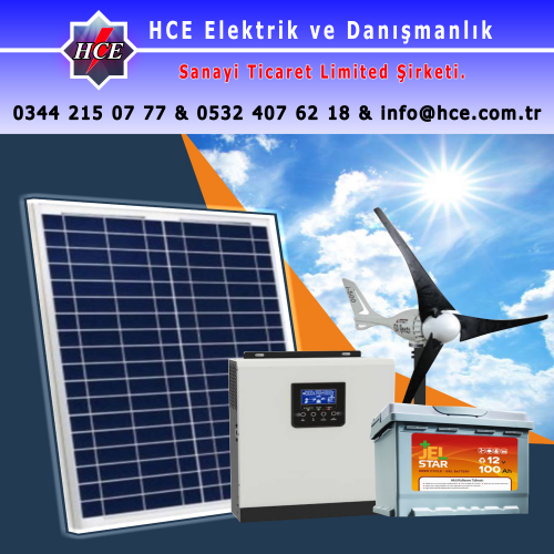 Hibrit Paket 1100 Watt Solar ve 700 Watt Rüzgar Türbini